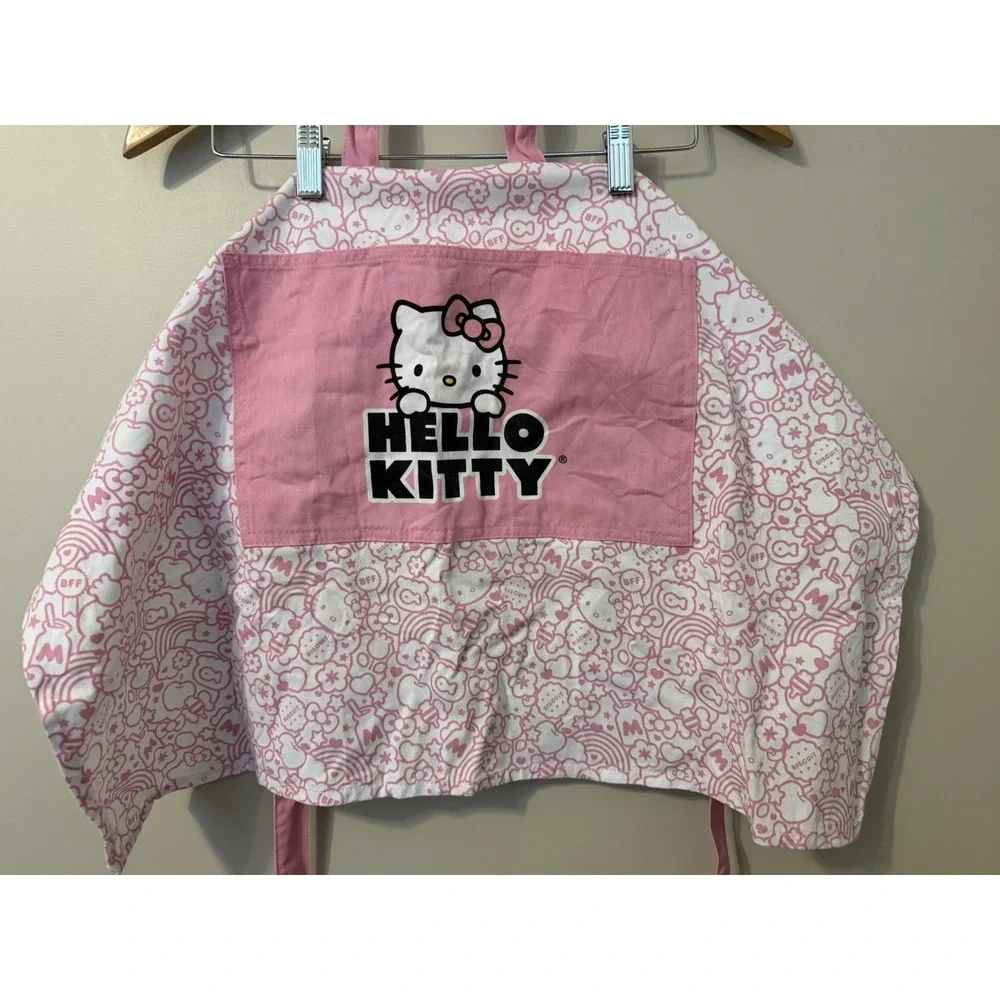 1pc Sanrio Hello Kitty Cute Canvas Apron with Pocket Back Apron ONE SIZE
